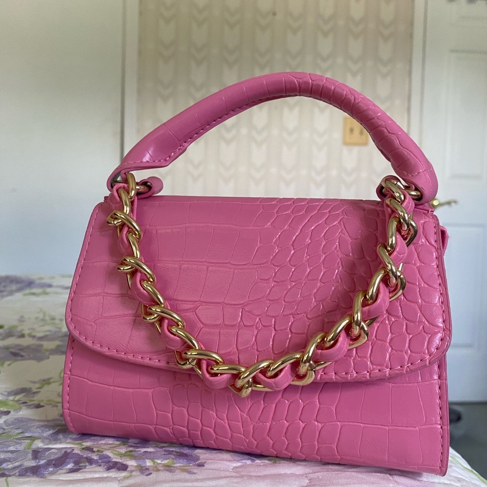 Primark pink mini hand bag with adjustable shoulder strap